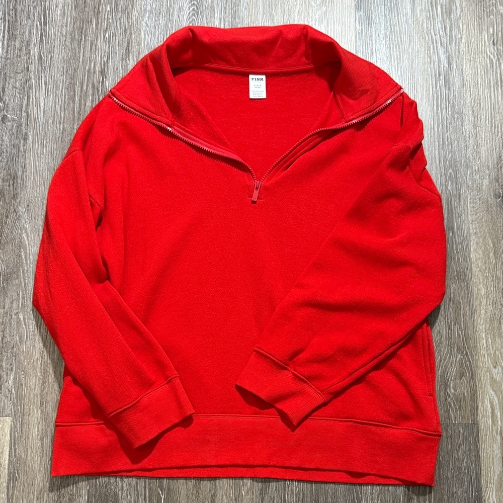 Pink VS red 1/2 zip pullover XL
